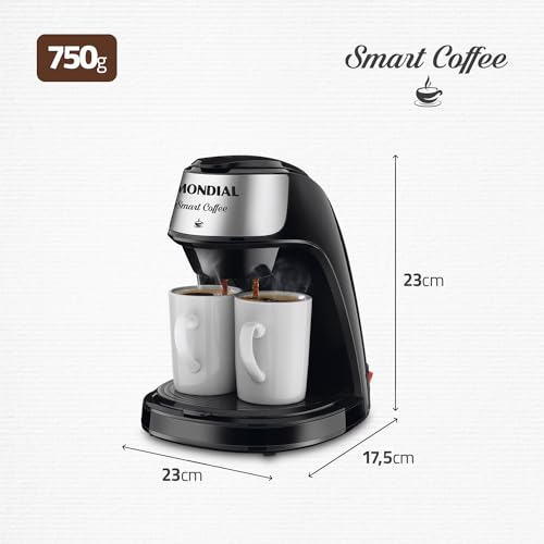 Cafeteira Elétrica Smart Coffe, Mondial, Preto/Inox, 500W, 110V - C-42-2X-BI