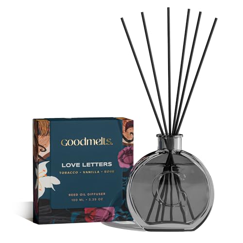 Image of Love Letters Reed Diffuser Set | Vanilla & Rose Notes | 100 ml with 6 Fiber Reed Sticks | Long-Lasting Home Fragrance (Up to 60 Days) | Air Freshener for Room, Bedroom & Bathroom