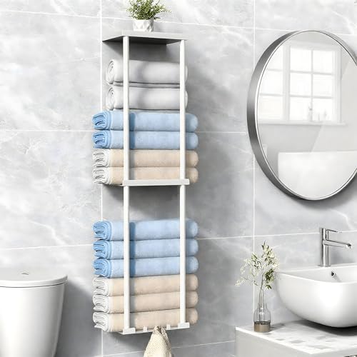 Porte-serviettes mural gain de place pour optimiser les petits espaces