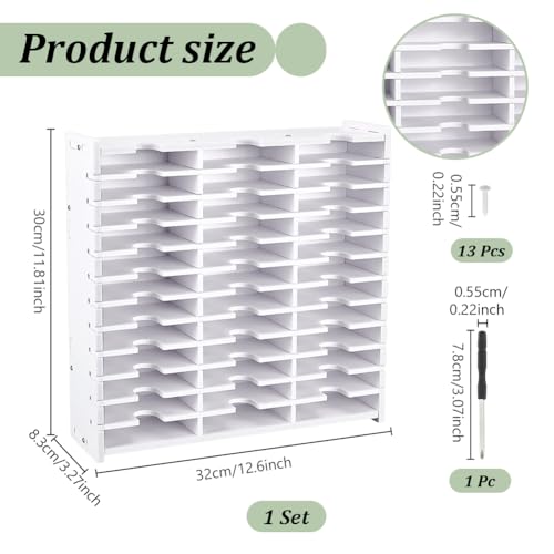 Image of UNICRAFTALE Ink Pad Storage Rack 36 Grids Inkpad Storage Box White Stamp Pad Organizer Holder for Desktop Stamp Pad Storage Organizer for Crafts Supply Stackable Wall