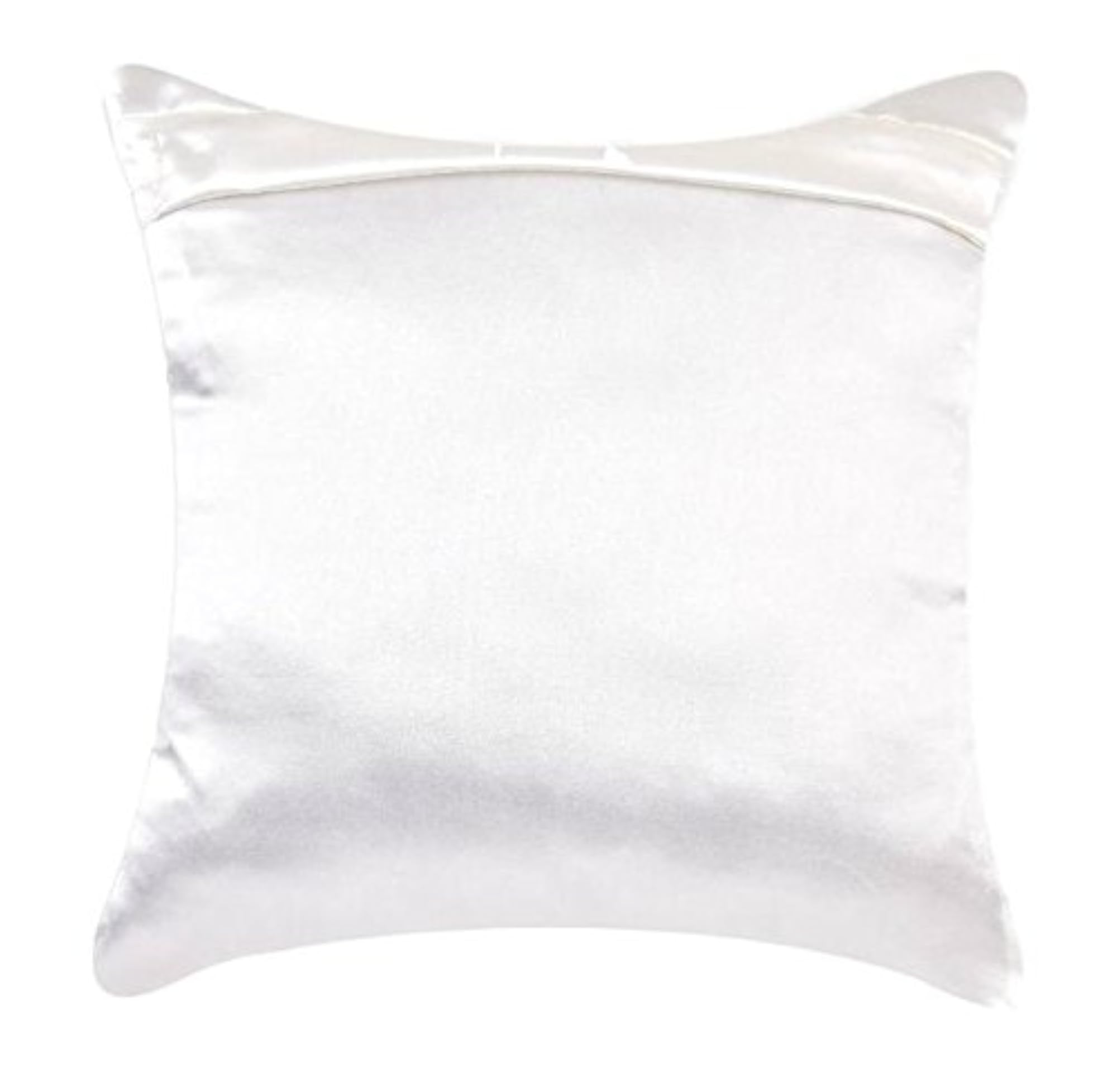 Glossy White Satin Cushion Cover, Single Piece