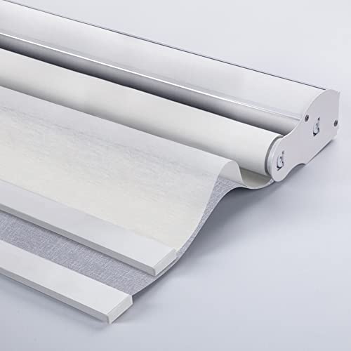 ZSHINE Day and Night Dual Layers Manual Safe Cordless Roller Blinds Shades Cloth Grain and Jacquard Series Suitable for Home, Office, Hotel, Club, Res