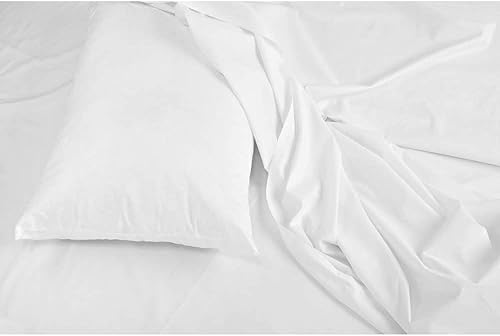 Miniatura 3 de 6 fundas de almohada blancas estándarqueen, mezcla de algodón suave estilo hotel, 200 hilos, funda de almohada de lino sin arrugas, fundas de