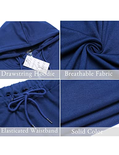 Coofandy Men's Comfy Tracksuit Set Full Zip Long Sleeve Jogging Running Sweatsuits Hoodies Sports Suits Blue, X-Large #TOP4