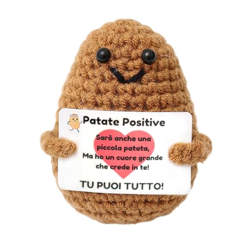 HAMKU 1 Pezzo Patata Positiva con Messaggio Motivazionale - Idee Regalo Donna Compleanno - Regalo Amica Speciale Originale - Regalo Ufficio