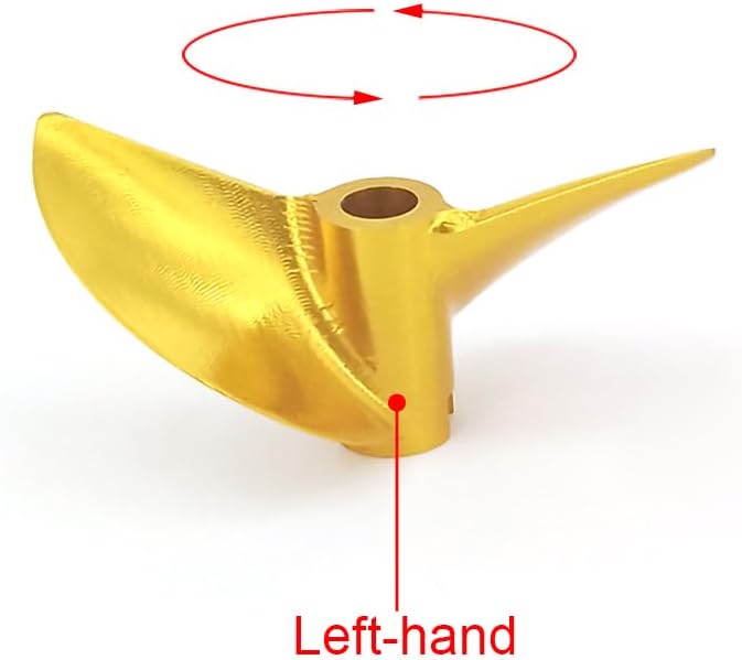 RC Boat Propeller 4.76mm 3/16" P1.6 45mm CNC Impeller Left Aluminum Prop for RC Racing Boat Hydroplane CAT Catamaran (Left Hand)