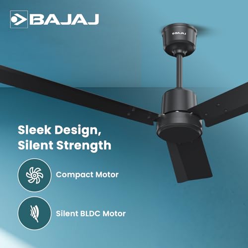 Image of Bajaj Classico Sleek 5S 1200MM(48) BLDC Ceiling Fan with Remote|BEE 5 Star Rated Energy Efficient|Saves upto 57% on electricity bills|Sleek Compact Design|High Air Delivery|2Yr Warranty|Coal Mine Grey