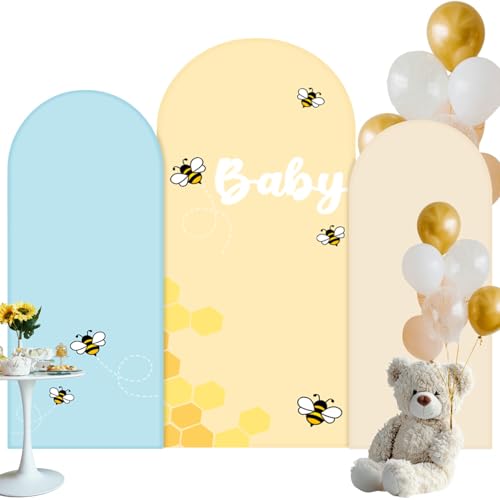 3 Pcs Baby Shower Arch Backdrop Cover Baby Shower Photo Background Decor by Chunful - Used condition - US$25.36