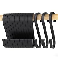 LISOPO S Haken, 12 Stück S Haken Schwarz S-hook für hängende Töpfe und Pfannen Haken Aluminium ideal Küche, Schrank, Garage und Garten