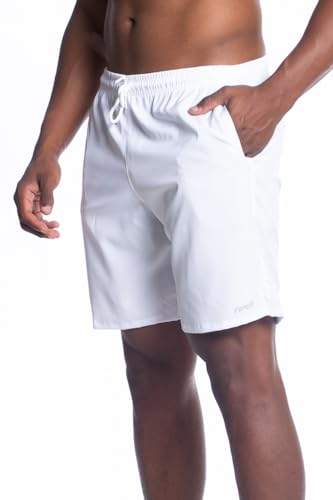 Bermuda Short Masculino Tactel Elastano Academia Treino Praia Qualidade Premium (BR, Alfa, G, Regular, Regular, Branco)