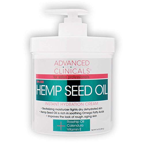 Advanced Clinicals Hemp Seed Lotion. Hemp seed oil cream for dry, rough skin