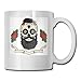 Produktbild Daawqee Becher Coffee Mug Skull Man Rose Hair Mug Funny Ceramic Cup for Coffee and Tea with Handle, White