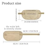 FuninCrea Money Belt, Nylon Fanny Pack Hidden Belt Bag with RFID Blocking for Women Men, Anti-theft Waist Pack Under Clothes with Adjustable Buckle for Travel, Running, Hiking, Cycling (khaki) - Image 3