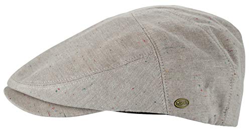 Men's Thick Cotton Summer Newsboy Cap SnapBrim Ivy Driving Stylish Hat (Oatmeal Sprinkle-2926, S/M)