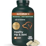 VetriScience Healthy Hip & Joint Chewable Tablets, GlycoFlex Glucosamine and Green-Lipped Mussel Joint Support Supplement for Dogs, Promote Mobility and Protect Joints, Chicken, 120 Count
