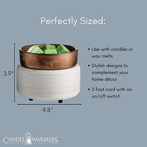 Candle Warmers Etc 2-In-1 Candle And Fragrance Warmer For Warming Scented Candles Or Wax Melts And Tarts With To Freshen Room, Whitewashed Bronze Metallic #TOP6