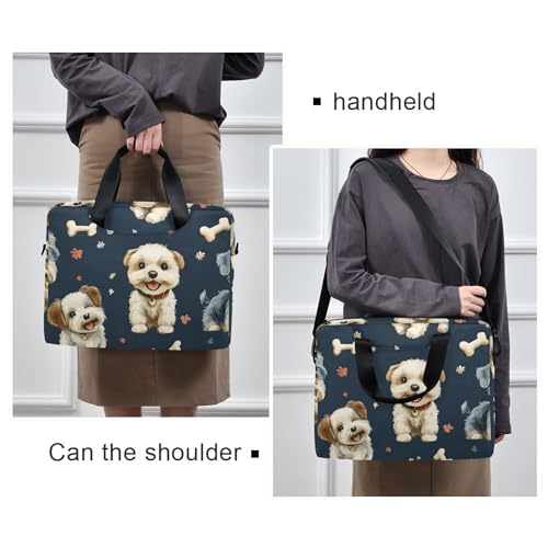 Funda para portátil con estampado de patas de perro 13-15.6 pulg miniatura 2
