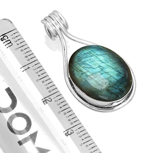 Jeweloporium Genuine Gray Labradorite 925 Silver Pendant For Women Stone Handmade Silver Pendant Necklace Christmas - Gift Cocktail Jewelry #TOP1