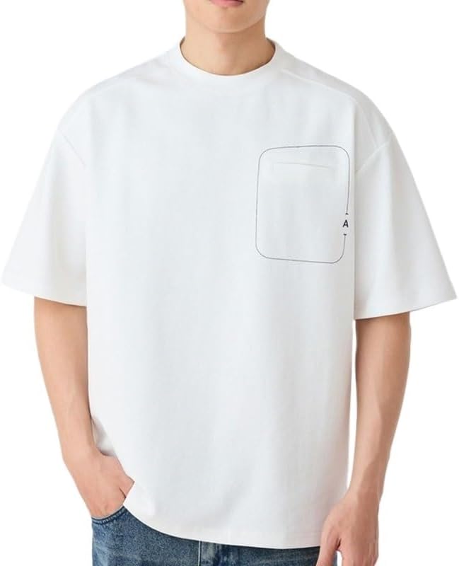 Men's Simple Round Neck Short Sleeves Casual Cotton Outdoor T-Shirt Breathable Fashionable Pullover Uniform Vest