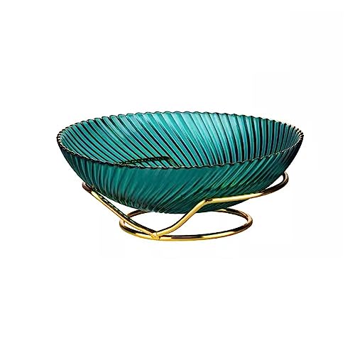Assiette de fruits en verre vert grand modèle idéale pour embellir votre table basse