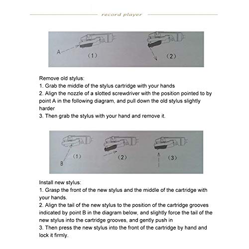 Zerodis Agulha de toca-discos, 4 peças de agulha de substituição para toca-discos para fonógrafo de