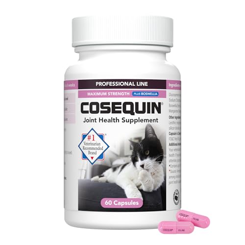 Nutramax Cosequin for Cats Joint Health Supplement, Contains Glucosamine for Cats, Plus Chondroitin and Boswellia, Supports Healthy Joints, For All Breeds and Sizes, Sprinkle Capsules, 60 Count