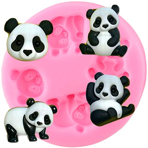 liuxingran 1 moule en silicone en forme de panda pour fondant, chocolat, décoration de gâteau pour fête prénatale, décoration de gâteau