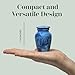 Eternal Harmony Small Keepsake Urn 4-Pack, Male & Female Mini Keepsake Urns for Human Ashes with Elegant Finishes, Secure Seal & Velvet Bag, Small Urns for Ashes Up to 3 Cubic Inches (Blue Milo)