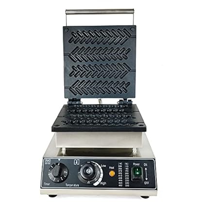 1,7kW Weizenstiel Waffelmaker Antihaftpfanne Waffeleisen Waffelmaschine Kommerziell Edelstahl Kommerzielle Waffelbissen Bubble Waffle Maker Machine Antihaft-Pfanne