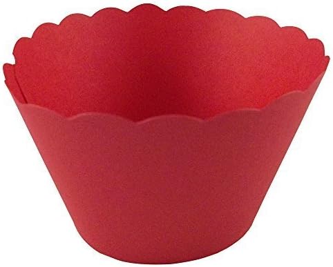 Cupcake Wrappers x 50 Per Pack, Cupcake Wrap Sleeve, Wedding, Birthday Party (Dark Red)