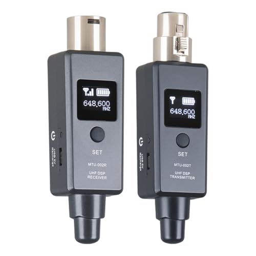 Suoumwa de Micrófono Inalámbrico Transmisor de Micrófono Inalámbrico UHF Receptor Transmisor Línea Mi para Condensador Dinámico