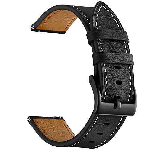 Image of Olytop Galaxy Watch 5 Pro Bands 45mm, Galaxy Watch 6 /4 Classic Band 47mm 46mm 43mm 42mm, Samsung Galaxy Watch 6 /5 /4 /Acitve 2 Bands 44mm 40mm, 20mm Leather Wristband Replacement Strap for Men Women