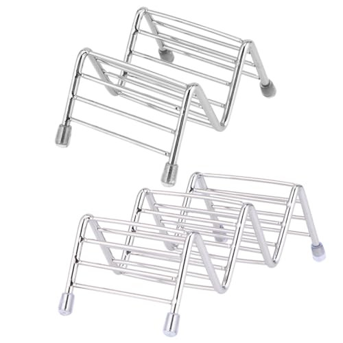 Cabilock 2pc Stainless Steel Tortilla Roll Rack Mexican Pancake Stand Taco Holder Set for Home Kitchen