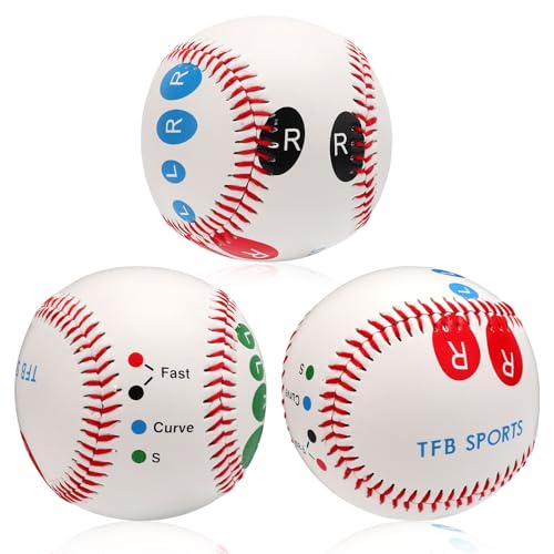 3 Pcs Baseball Pitching Grip Trainers, Baseball with Finger Placement Softball Throwing Equipment for Teenagers Beginners Gifts to Learn Multiple Grips Accessories(Hard)