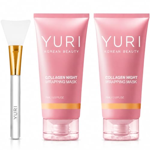 YURI Collagen Night Wrapping Mask, Overnight Peel-Off Face Mask, 2.53 fl.oz