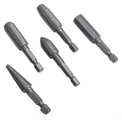 Set de fresas rotativas de acero para taladro, 5 piezas miniatura 7
