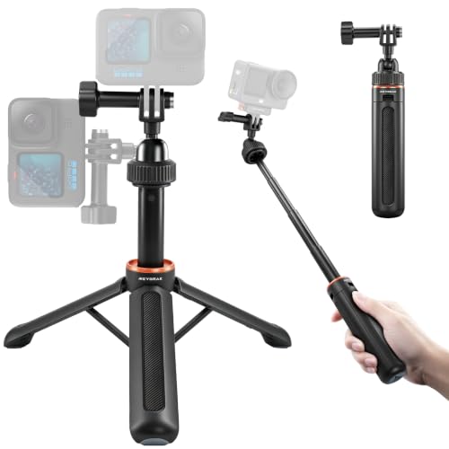 Palo Selfie y Trípode para Cámara de Acción 40cm con Cabezal Esférico 360°, Monopie Extensible para Grabación Vertical, Accesorios Vlogging Ligeros para GoPro, dji Osmo Action, Insta360 Ace Pro