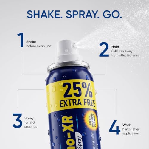 Image of Ortho XR Ayurvedic Pain Relief Spray 50g x 4 | Instant Relief for Back, Knee, Joint, Neck, Shoulder, Muscle & Arthritis Pain | Special Warming Formula | Herbal & Skin-Friendly | 200 gms