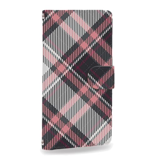Galaxy Note9 用 SC-01L SCV40 対応 手帳型 スマホケース カードスロット ギャラクシーノート9のケース タータンチェック スコットランド模様 ダーク&ピンク 229a05c