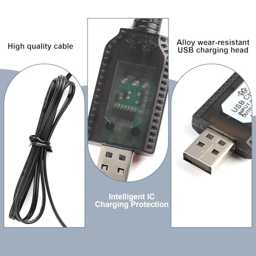 RC Ladekabel 7,4V LiPo Akku Ladegerät mit SM-3 PIN Stecker, USB Ladekabel für RC Autos, Drohnen, Quadcopter & ferngesteuerte Spielzeuge – Inkl. Überladeschutz, LED-Anzeige & effizienter Ladeleistung