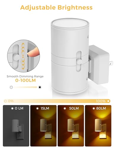 Image of L LOHAS LED Night Light, Amber Nightlight, Dimmable Night Light 100LM, Light Sensor, Yellow Nightlight, Sleep Light for Kids, Soft & Warm Light for Bedroom, Hallway, Bathroom, 2 Pack