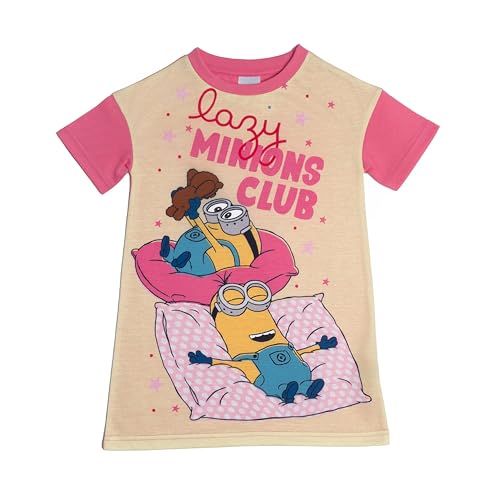 Minions Girls Short Sleeve Nightdress Nightie Pyjamas Pjs Kids 2-3 Years