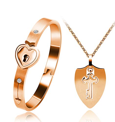 Collar y pulsera San Valentín Uloveido set de joyería para aniversario de novios
