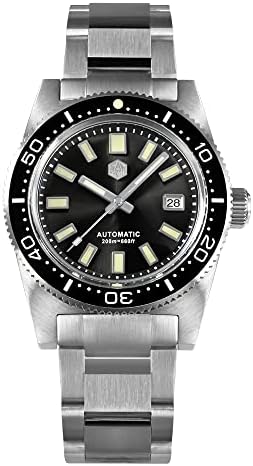 NC San Martin PT5000 62mas Reloj de acero inoxidable para hombre, diseño clásico de zafiro de lujo, reloj mecánico autom