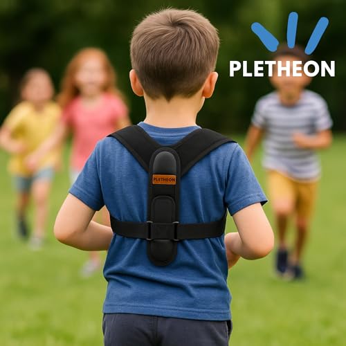 Image of PLETHEON Kids Shoulder Posture Corrector Belt | Upper Back & Clavicle Support Brace for Children | Fit From 30 to 44 Inch Tummy