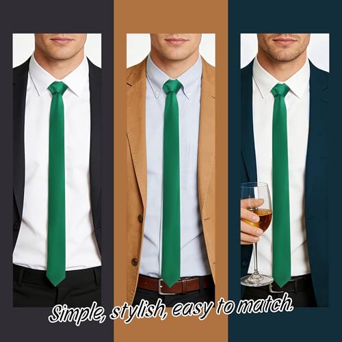 Image of Skinny Tie Men Women 2 inch (5CM) Slim Necktie Solid Thin Ties Formal