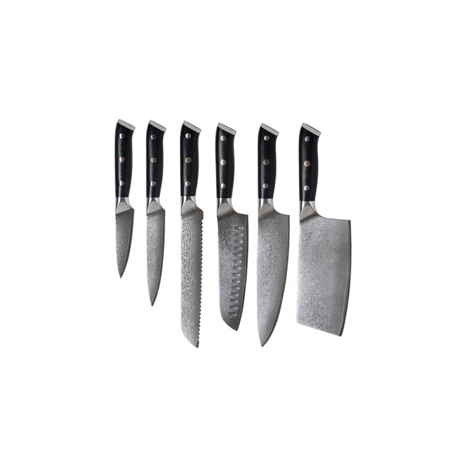 Knife-Set-Damascus-Steel-Knife-Premium-Quality-6-Piece-KnivesFull-Tang-Professional-Chef-Knife-Set-With-G10-Ergonomic-HandleVG-10-Steel-Core-67-Ply-Damascus-SteelBlade-Pattern-Design Knife Set Damascus Steel Knife Premium Quality 6-Piece Knives,Full Tang Professional Chef Knife Set With G10 Ergonomic Handle,VG-10 Steel Core 67 Ply Damascus Steel,Blade Pattern Design