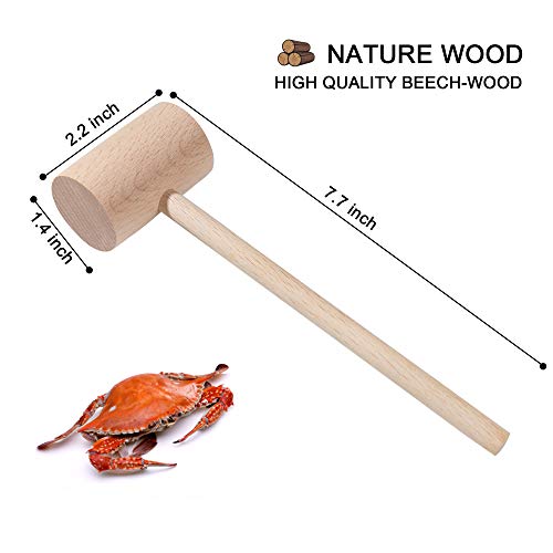 6Pcs Natural Hardwood Seafood Mallets