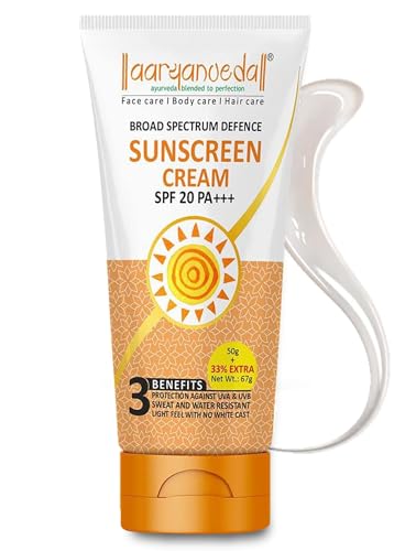 Image of Aryanveda Sunscreen Spf 20 PA+ UV Protection for Women & Men with All Day Hydration | Dry, Normal Skin - 67 Gm