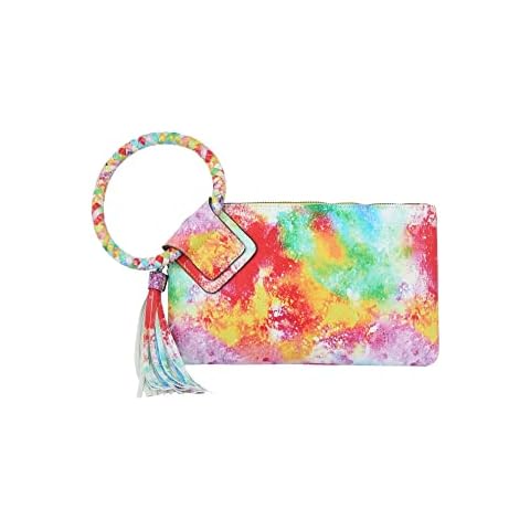 Handbag Republic Multi Animal Print, Crocodile, Wristlet Evening Bag Purse Wallet For Women Vegan Leather by Virago (TieDye-MT2) Small Cover